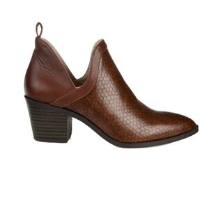 Journee Collection Brown Textured Heeled Boots